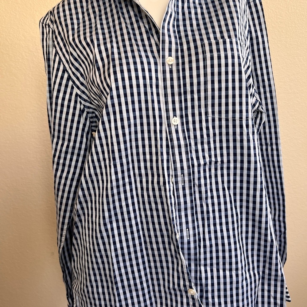 Johnston & Murphy Men's Blue Checkered Shirt - Picture 2 of 6